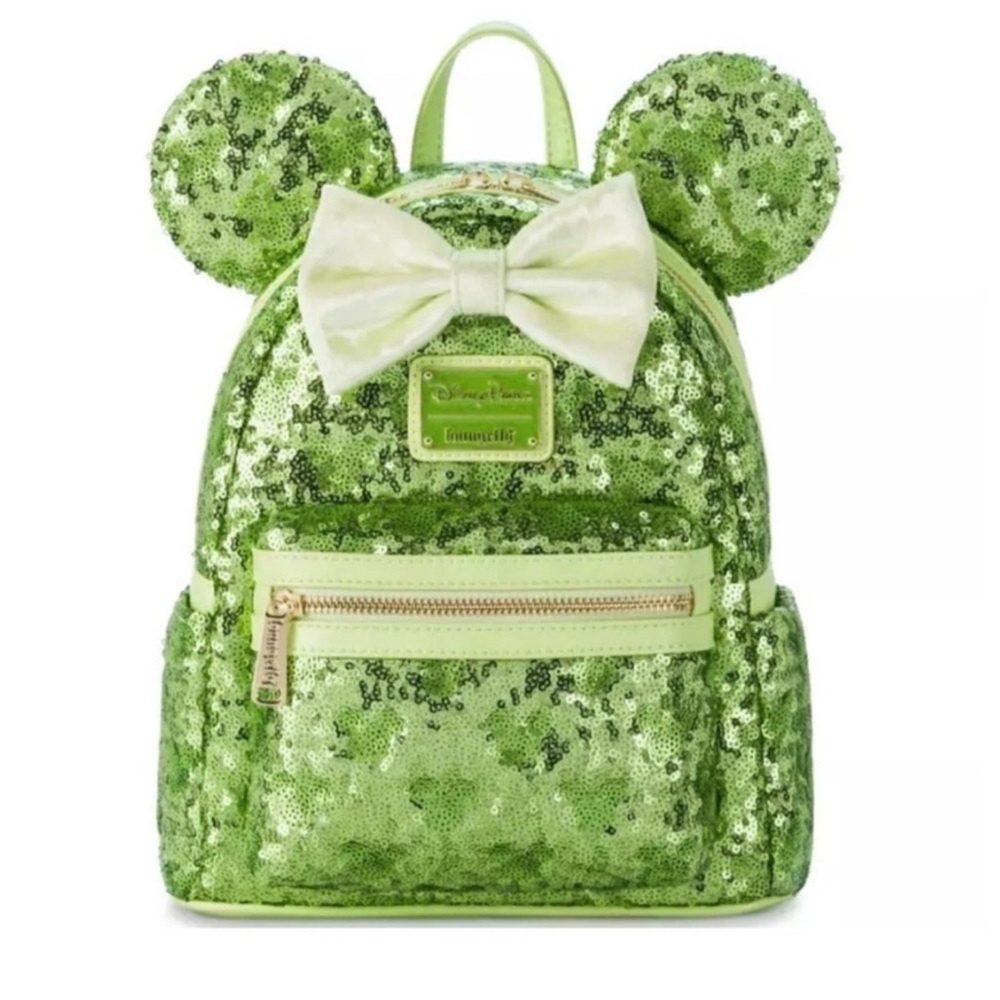 Loungefly Green Sequin Minnie Mouse Backpack